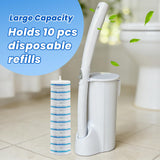 40 Disposable Toilet Brush Replacement Pads, Wall Mounted Toilet Holder Set Toilet Cleaning System Starter Kit, Toilet Stick Pads (White)