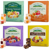Liberty Orchards Variety 4 Pack | Chocolate Dipped Fruit Delights, Turkish Delight, Aplets & Cotlets, Berry Delight | Gluten Free, Vegan