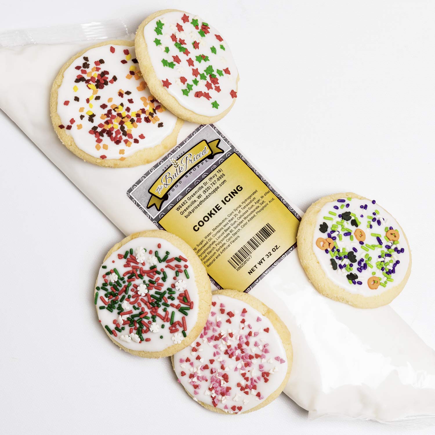 Cookie Icing, Vanilla-flavored frosting, Ready-to-use, Bulk Size, 32 oz. Squeeze Pack (2 lb.)