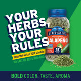 Litehouse Freeze Dried Jalapeno Peppers - Freeze Dried Pepper, Substitute for Fresh Jalapeno, Dried Pepper Flakes, Non-GMO, Gluten-Free - 0.39 Ounce