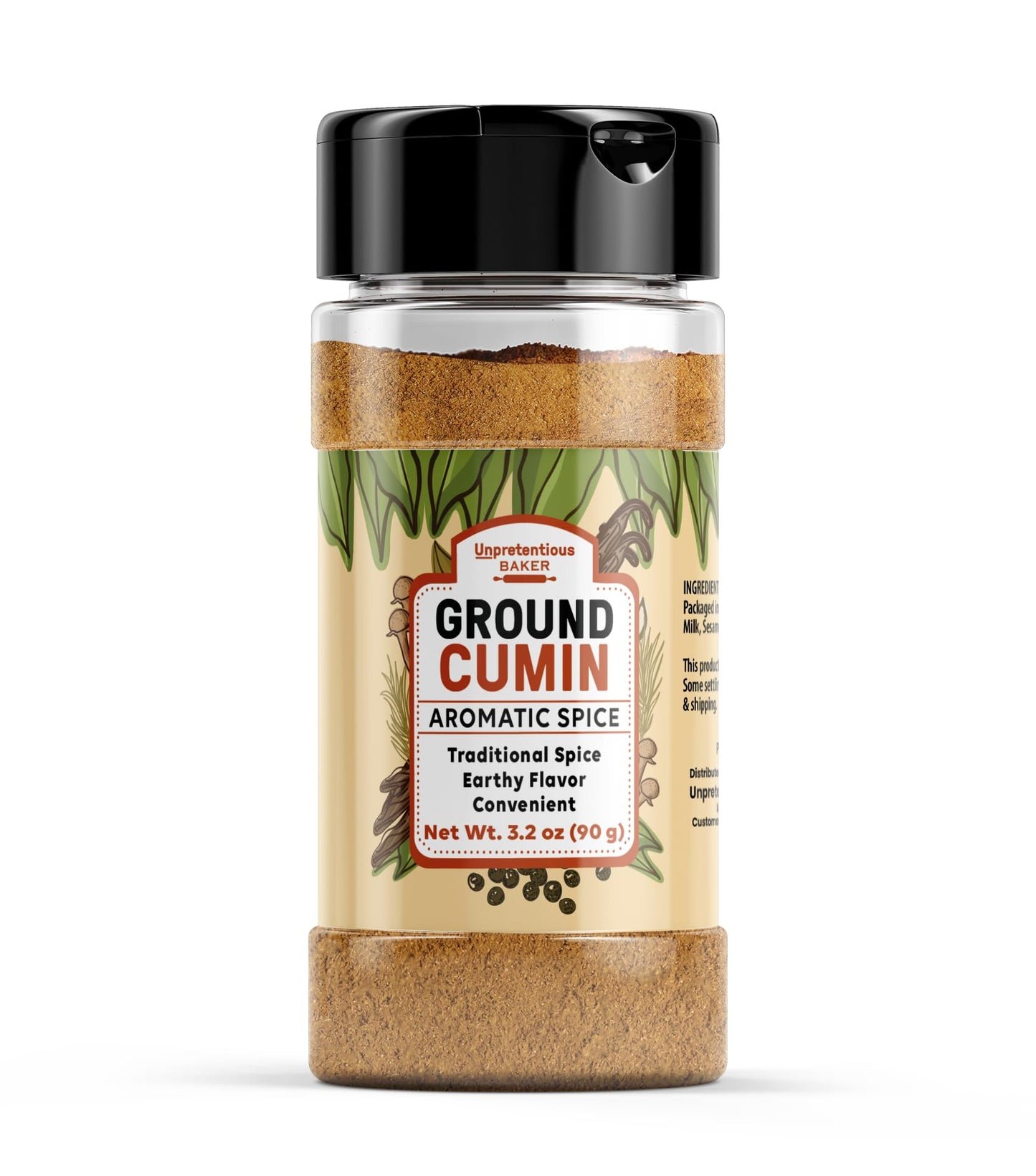 Unpretentious Ground Cumin, 3.2 oz, Aromatic Flavor, Traditional Spice