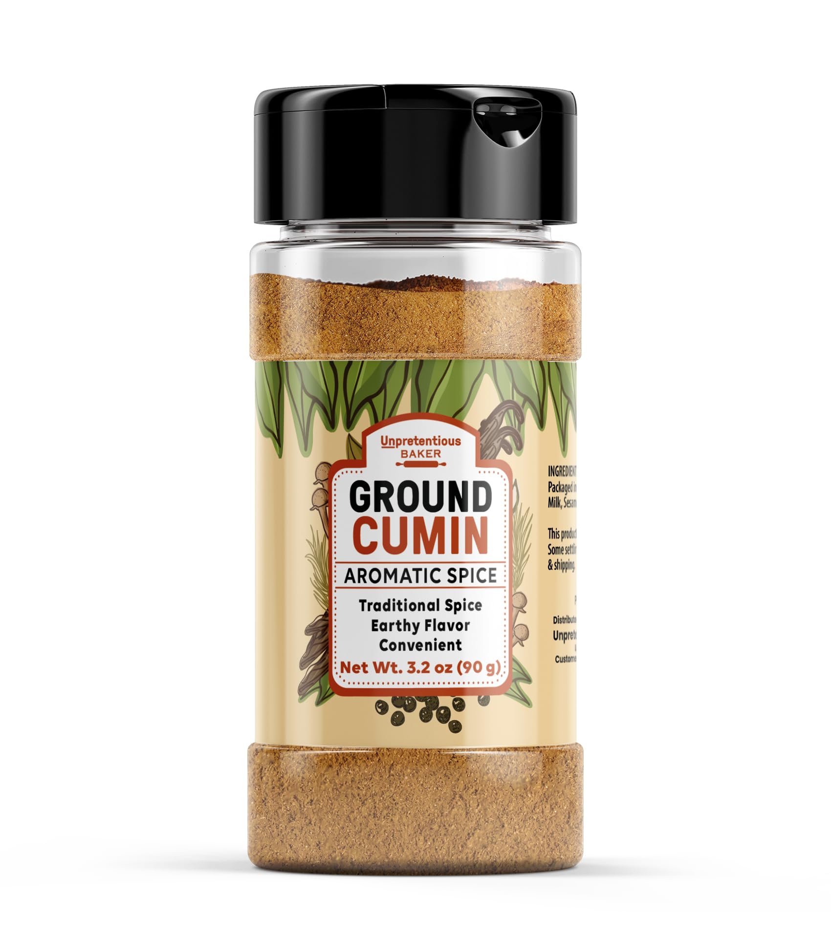 Unpretentious Ground Cumin, 3.2 oz, Aromatic Flavor, Traditional Spice