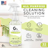 G's Cleaning Biodegradable All Purpose Cleaner - 32 oz Non-Toxic Natural Cleaning Spray - Multipurpose Cleaner Spray for Multi Surface, Kitchen