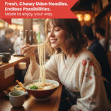 Unha’s Japanese Sanuki Fresh Udon Noodles, Jumbo Chewy Noodles, No Soup Included, Quick and Easy, 22 oz (200g × 3 Packs) Pack of 1