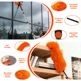 25FT Reach High Ceiling Duster Kits with 5-20FT Adjustable Pole - Includes Extra Long Duster, High Ceiling Duster, Rotatable Window Squeegee & Cobweb