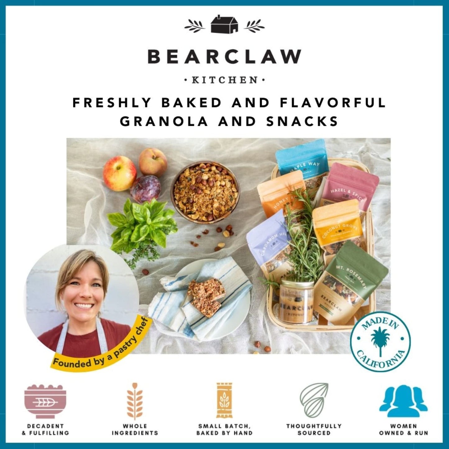 Bearclaw Kitchen Chocolate Hour Granola Bar | Dark Chocolate, Rye Flakes, Walnuts, Hint of Espresso | Simple Ingredients, Freshly Baked (2 Ounce)