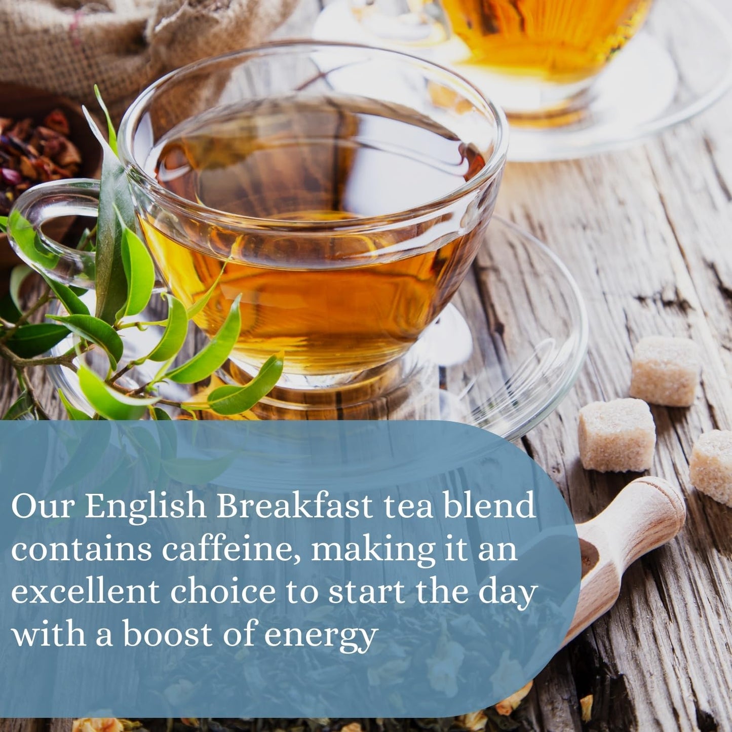 Ceremonie Tea Blends & Herbal Infusions - English Breakfast Assam & Ceylon Tea Blend - Full-Bodied Black Tea with Caramel Notes - 20 Transparent