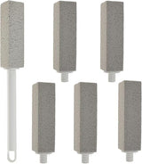6pcs Pumice Stone Toilet Bowl Cleaner with Extra Long Handle, Replaceable Pumice Scouring Stick, Toilet Cleaning Stone, Cleaning Stone for Toilet