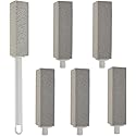 6pcs Pumice Stone Toilet Bowl Cleaner with Extra Long Handle, Replaceable Pumice Scouring Stick, Toilet Cleaning Stone, Cleaning Stone for Toilet
