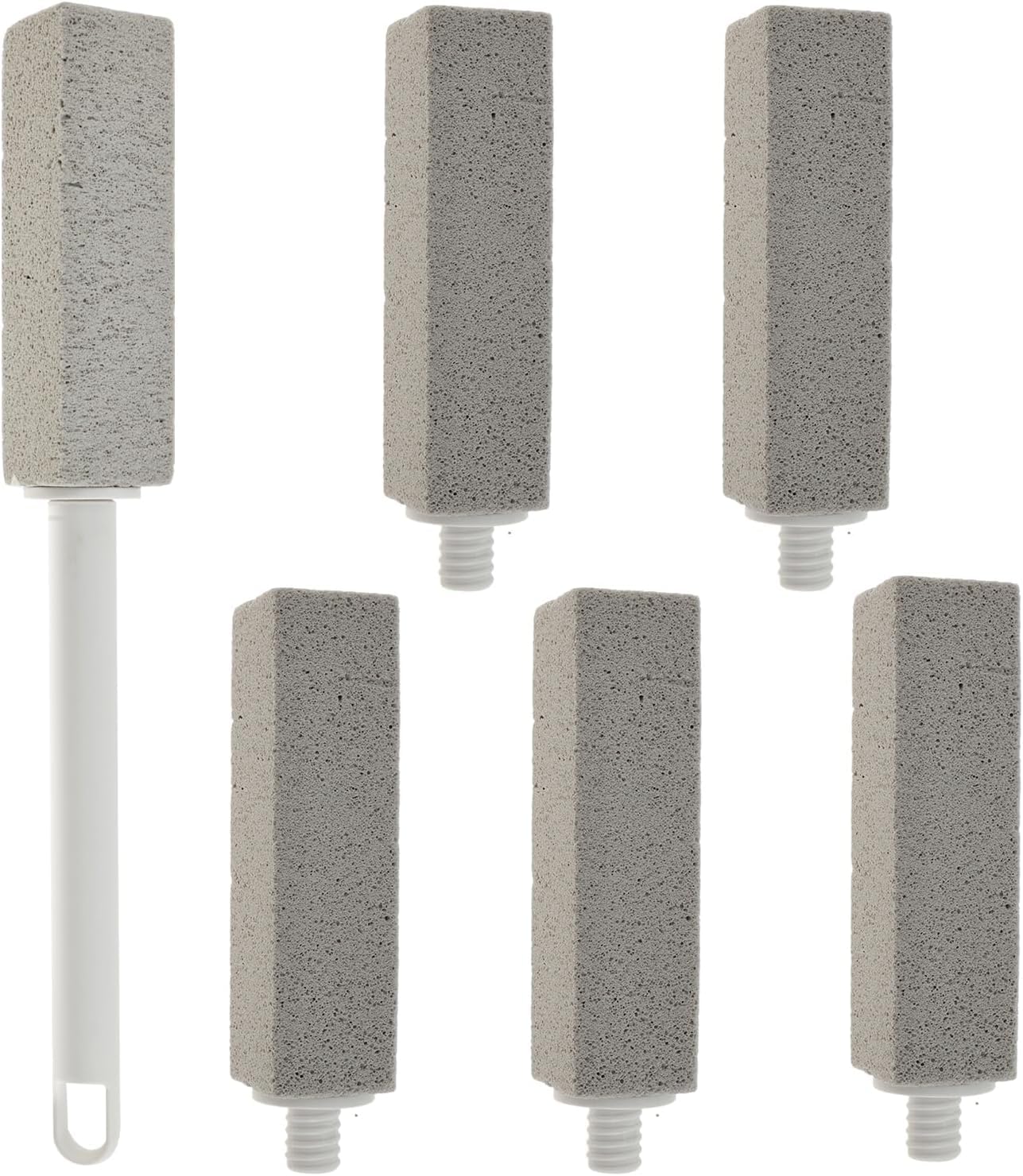 6pcs Pumice Stone Toilet Bowl Cleaner with Extra Long Handle, Replaceable Pumice Scouring Stick, Toilet Cleaning Stone, Cleaning Stone for Toilet
