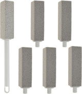 6pcs Pumice Stone Toilet Bowl Cleaner with Extra Long Handle, Replaceable Pumice Scouring Stick, Toilet Cleaning Stone, Cleaning Stone for Toilet
