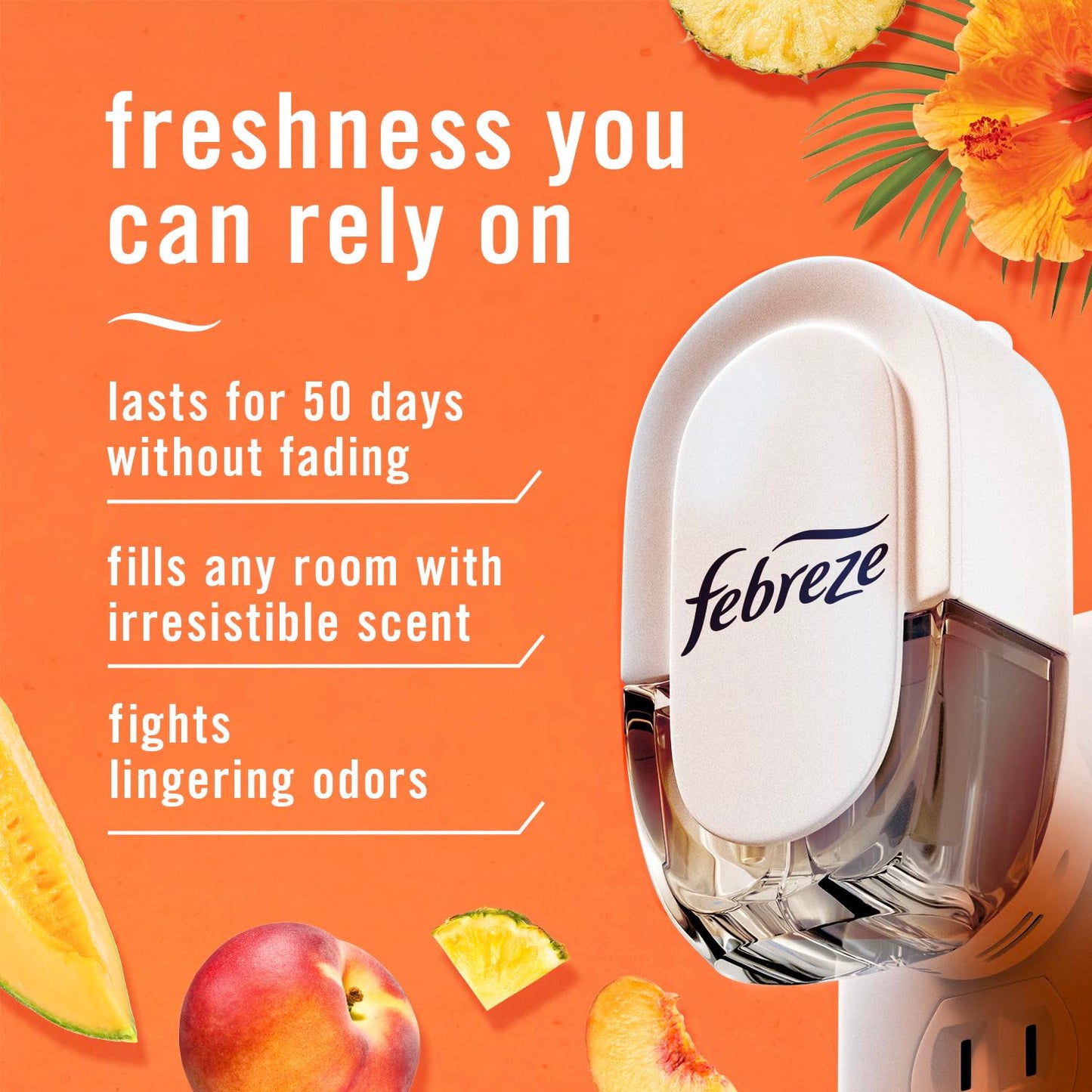 Febreze Plug in Air Freshener, Odor-Fighting Scented Oil Refill, Air Fresheners for Home and Bathroom and Kitchen, Long Lasting for Strong Odors