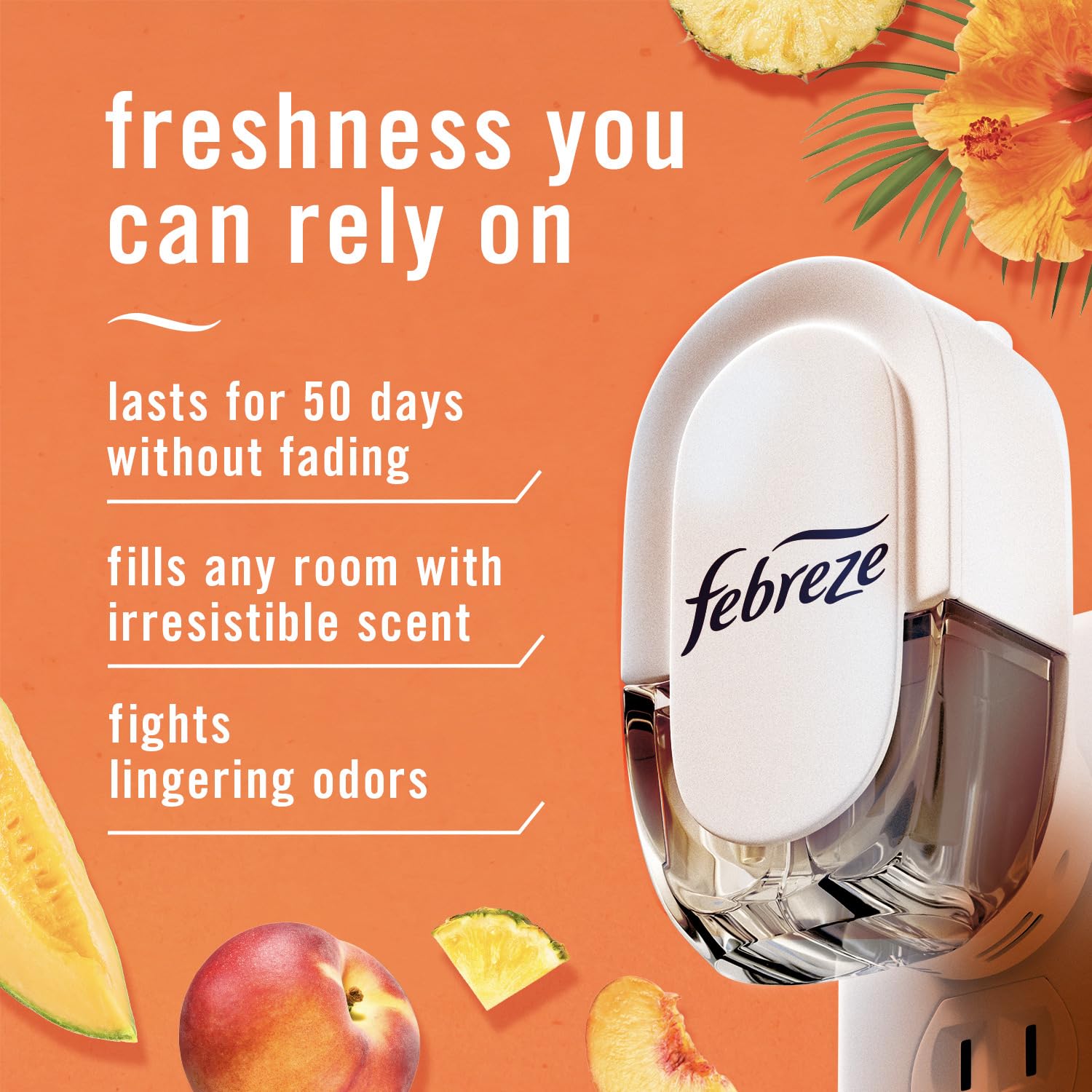 Febreze Plug in Air Freshener, Odor-Fighting Scented Oil Refill, Air Fresheners for Home and Bathroom and Kitchen, Long Lasting for Strong Odors