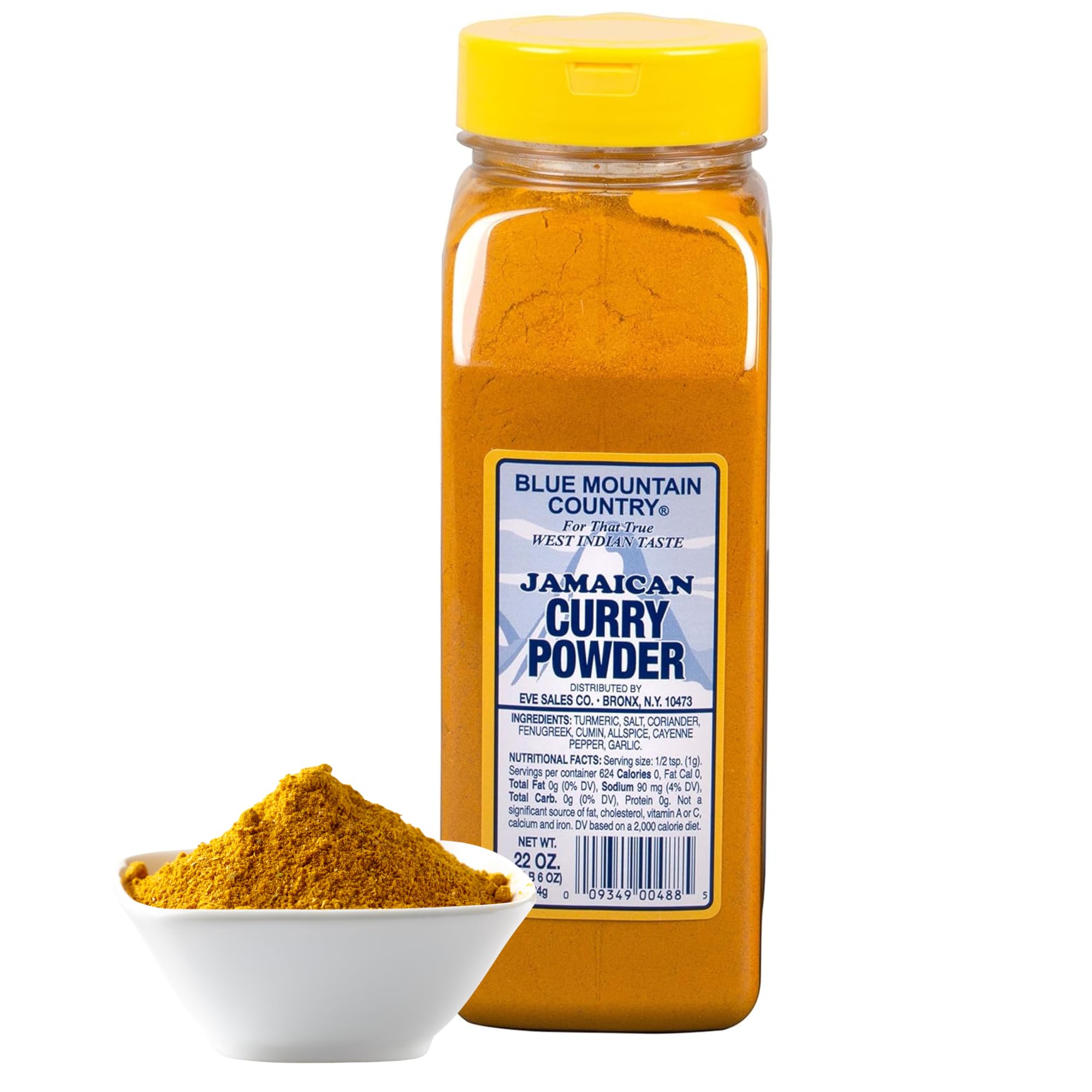 Blue Mountain Country Jamaican Curry Powder - 22 oz Shaker Bottle | Authentic West Indian Curry Spice Blend for Meat, Seafood, Vegetables & More