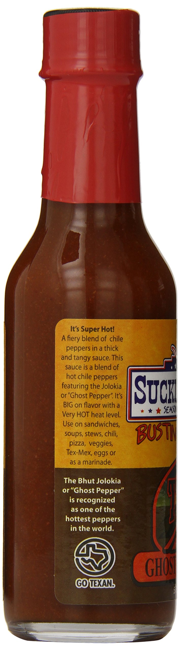 Suckle Busters Texas Heat Premium Pepper Sauce, Jolokia Ghost, 5 Ounce