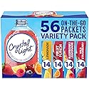 VARIETY PACK Crystal Light Sugar-Free, Lemonade, Fruit Punch, Raspberry Lemonade and Wild Strawberry On-The-Go Powdered Drink Mix Variety Pack, 56