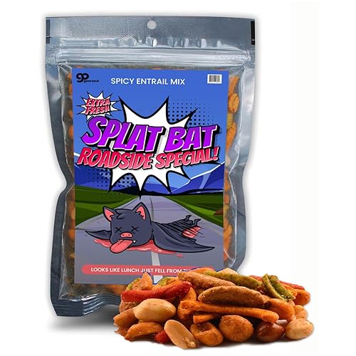Splat Bat Roadkill Trail Mix Gag Gift for Boys and Girls Funny Halloween Basket Idea Weird Hillbilly Redneck Gifts