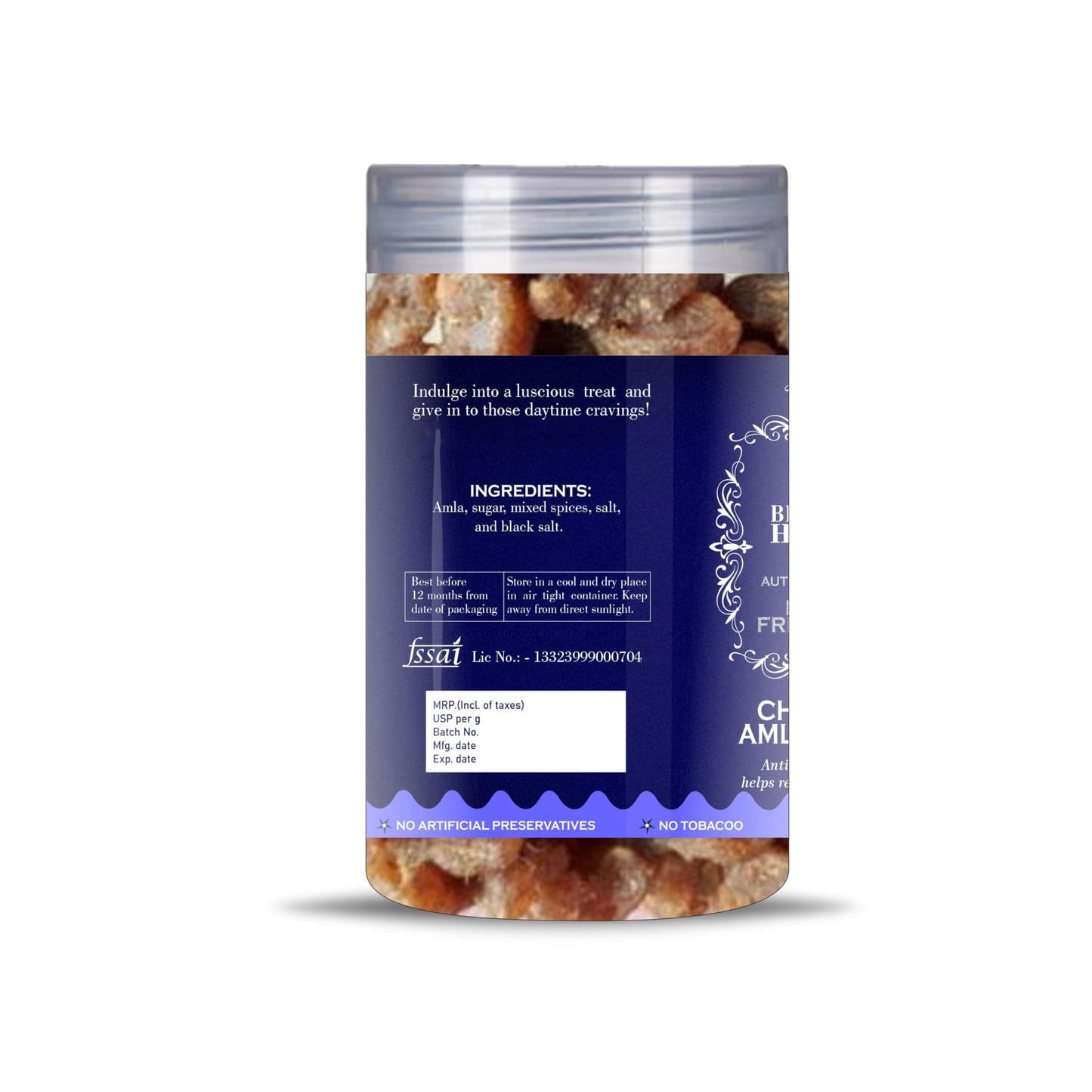 Blessfull Healing Chatpata Amla Candy 5 Oz(Ounce) Airtight Container With Spoon