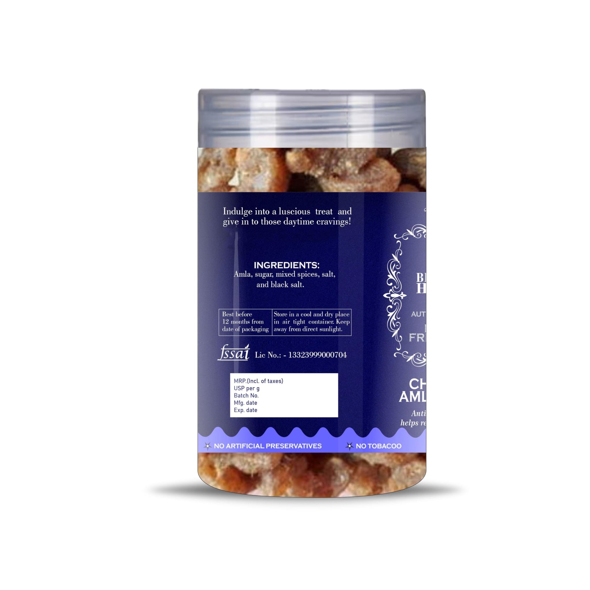 Blessfull Healing Chatpata Amla Candy 5 Oz(Ounce) Airtight Container With Spoon