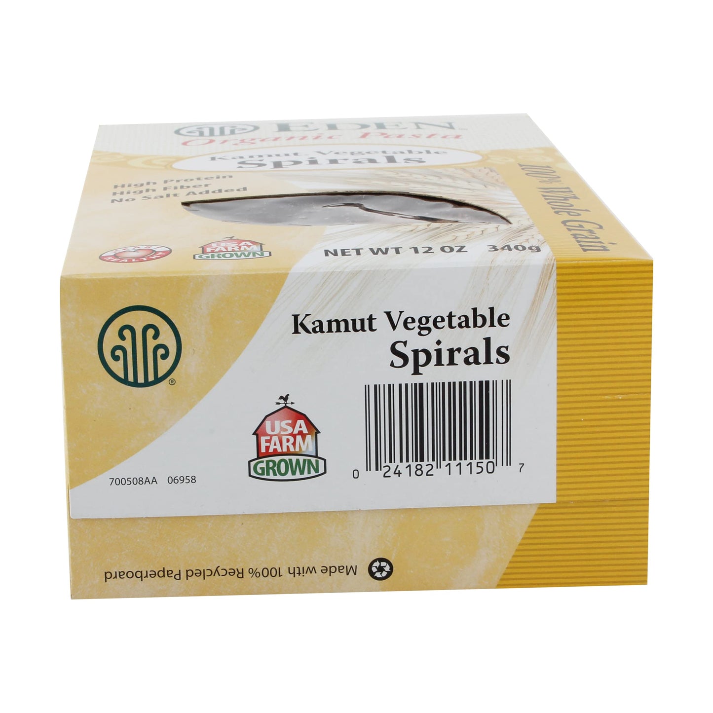 Eden Organic Kamut Vegetable Spirals, 12 oz, 100% Whole Grain, Non-GMO,