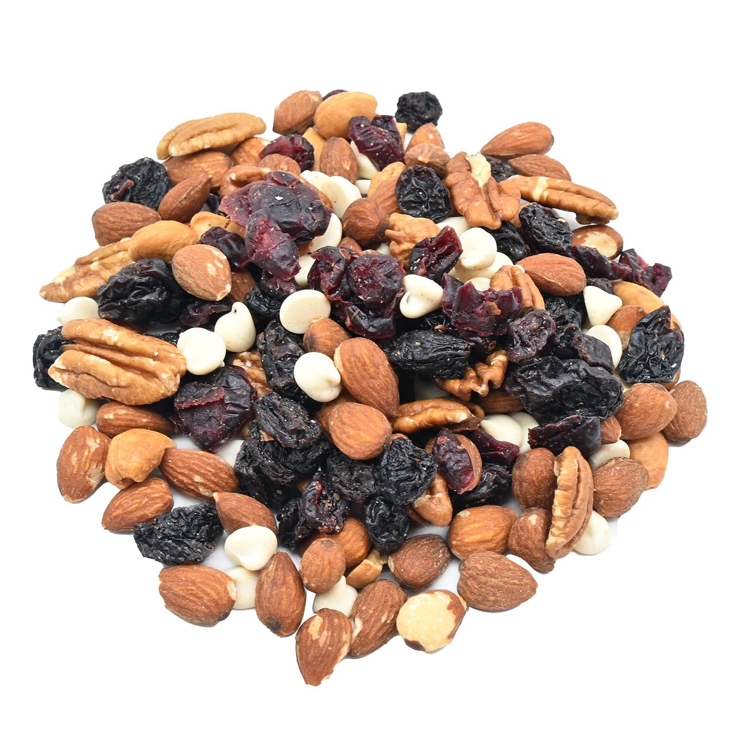 Grab Our Nuts Raspberry Nut Trail Mix 40 Ounce Jar: White Confectioners Drops, Roasted Almonds, Raspberry Flavored Dried Cranberries, Raisins, Raw