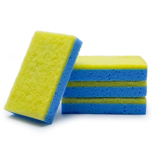S.M. Arnold Scrub Away™ Plus Sponges, 4-Pack - 3" x 5" Non-Abrasive Dual-Sided Cleaning Tool for Car Detailing, Home & Office, Safe on Leather