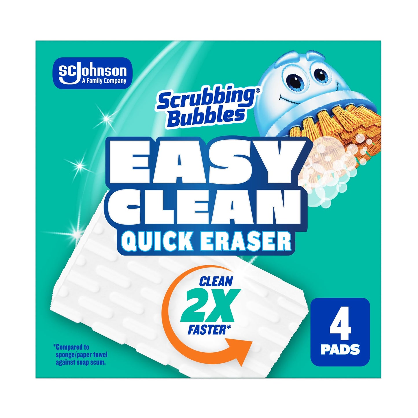 Scrubbing Bubbles Easy Clean Quick Eraser, Multipurpose Durable Bathroom Cleaner Sponge for Shower and Tub Tiles, Sinks, Faucets, Counters, Toilets