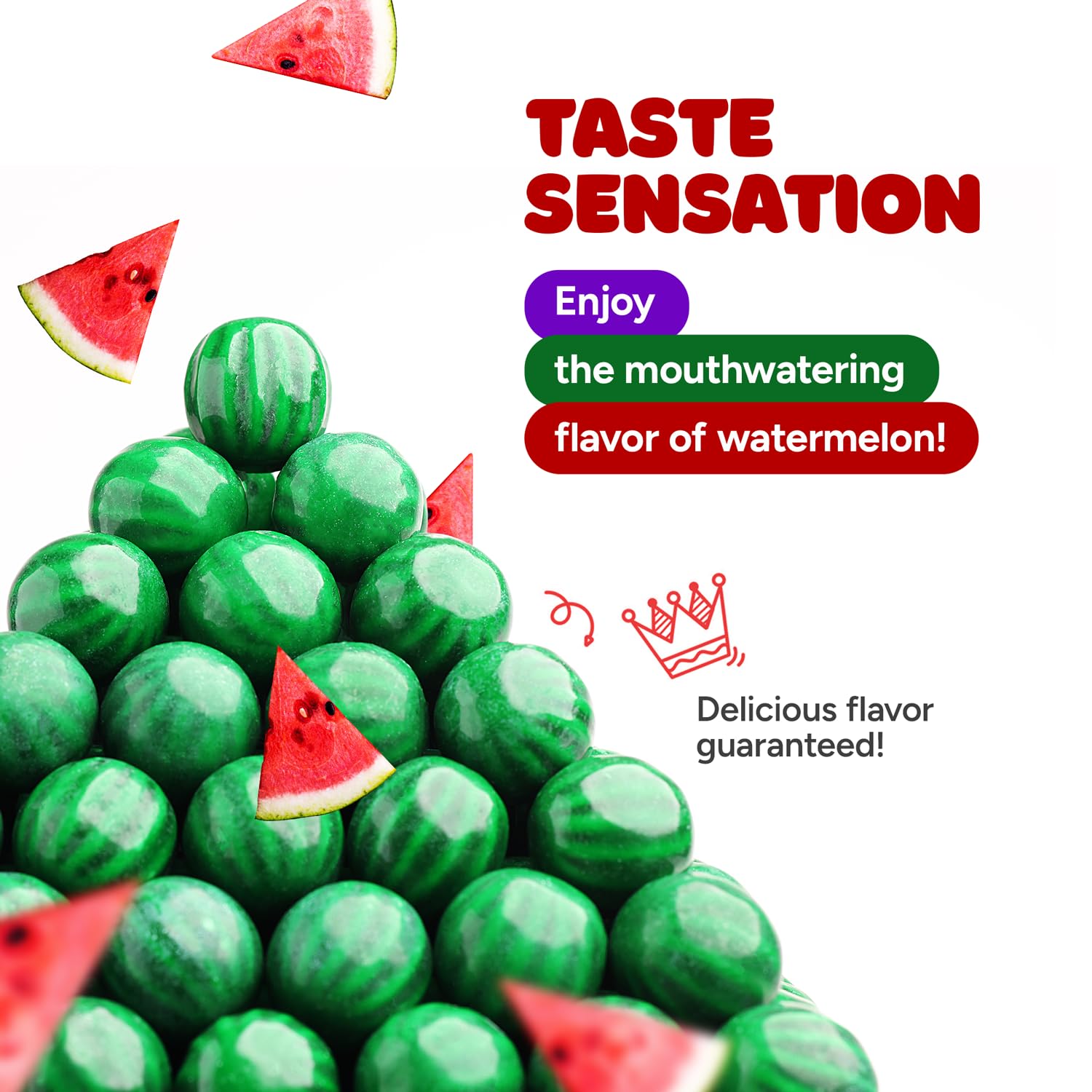 Gumballs for Gumball Machine Refills - Watermelon Large Gumball - 1 Inch Gum Ball 15 LB for Vending Machine - Chewing Gum - Doubble Bubble Gum