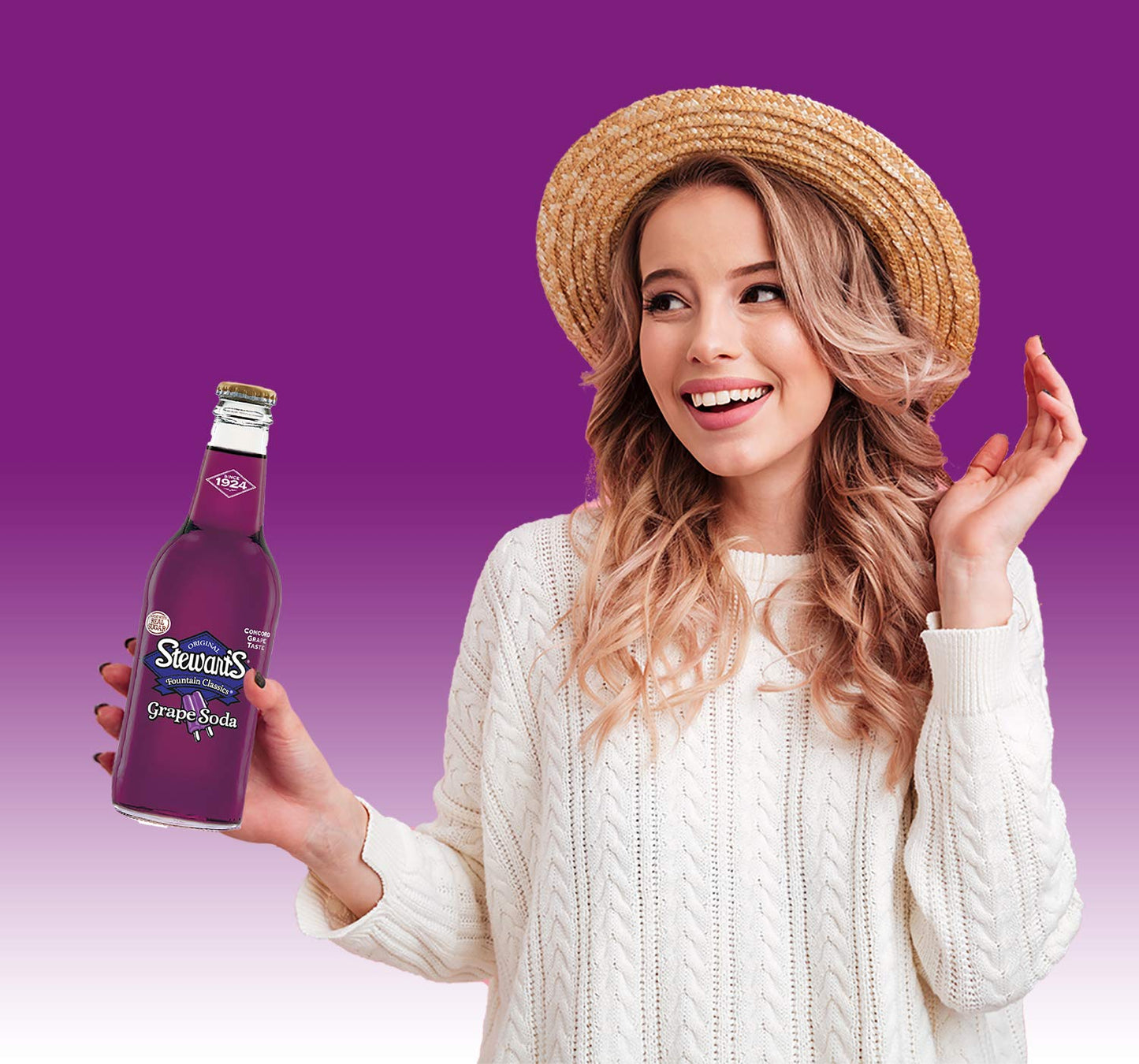 Stewart's Grape Soda, 12 fl oz (12 Glass Bottles)