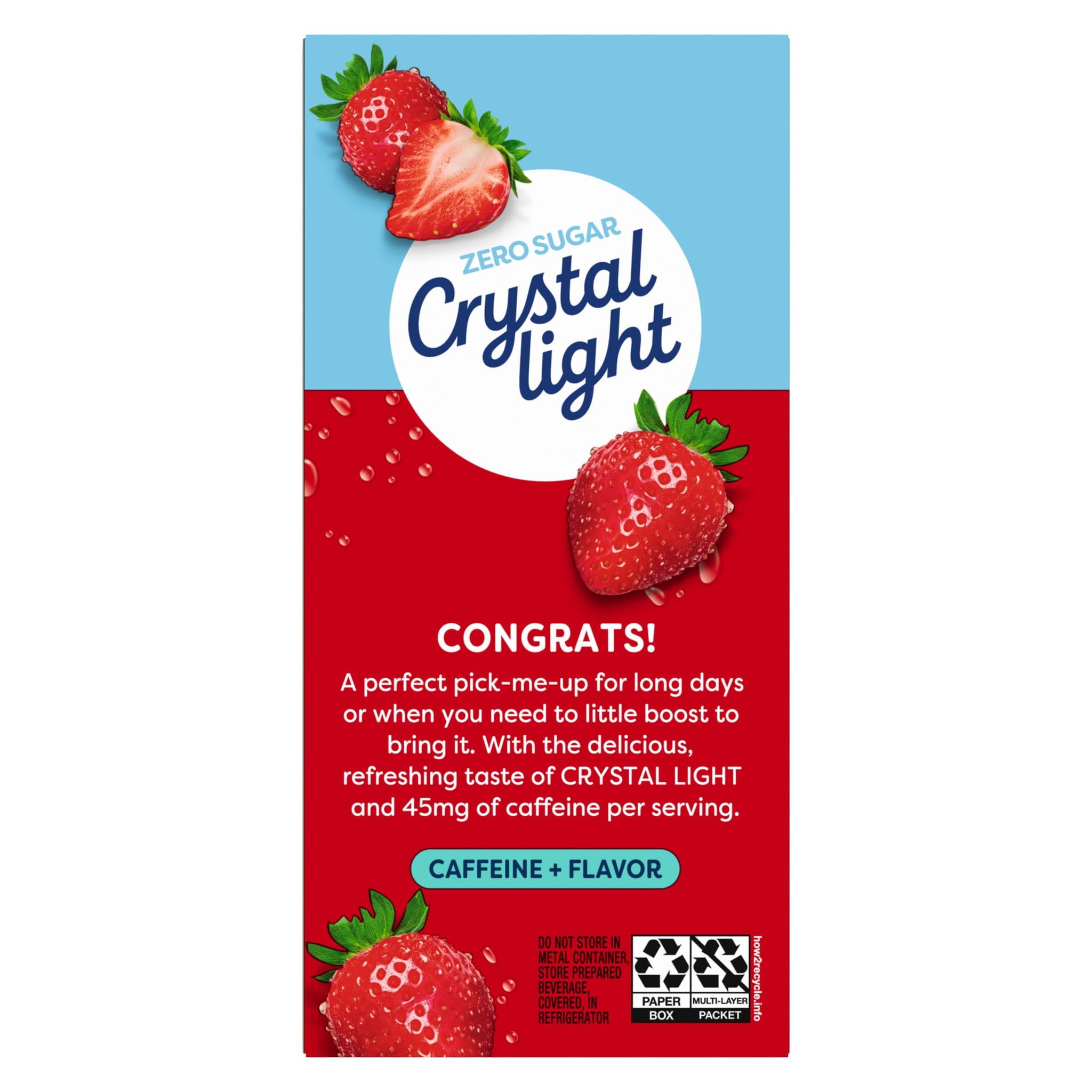 Crystal Light Energy Wild Strawberry Powdered Drink Mix, Sugar-Free, 5 Calories Per Serving, On-the-Go Pitcher Packets, 6 CT (Pack of 2)