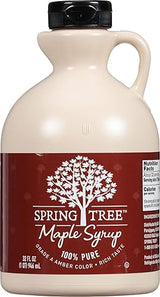 Spring Tree 100% Pure Maple Syrup, Grade A Amber Color, 32 Ounce