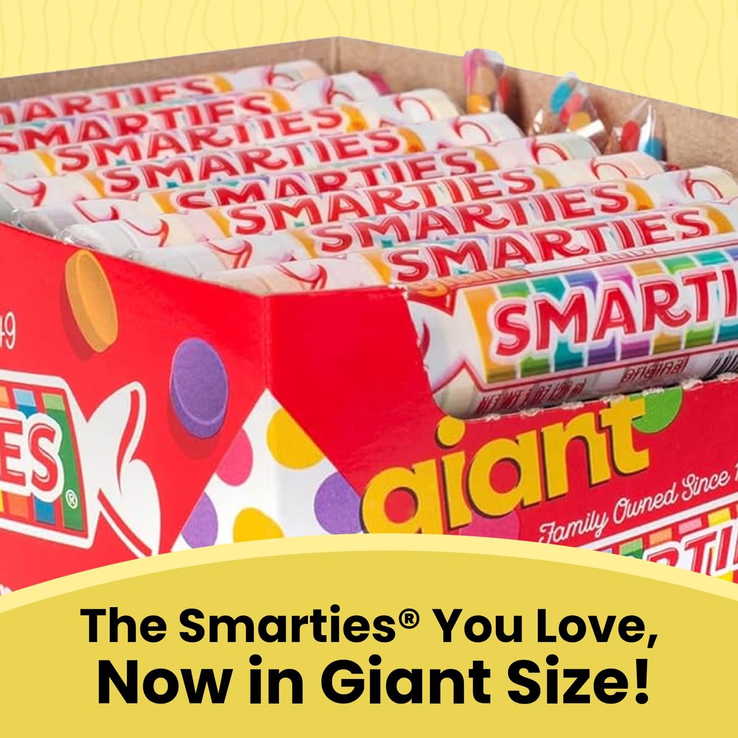 Smarties Candy Variety Pack - Giant Rolls Box (34 oz, 36 Rolls) + 5 oz Peg Bag - Gluten Free & Vegan Candy, Peanut Free & Dairy Free - Classic