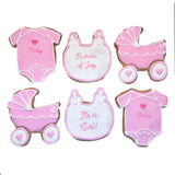 Baby Shower Bundle of Joy Cookies- 6 Decorated Crunchy Shortbread Cookies Individually Wrapped With Bow by BakersDozenToGo