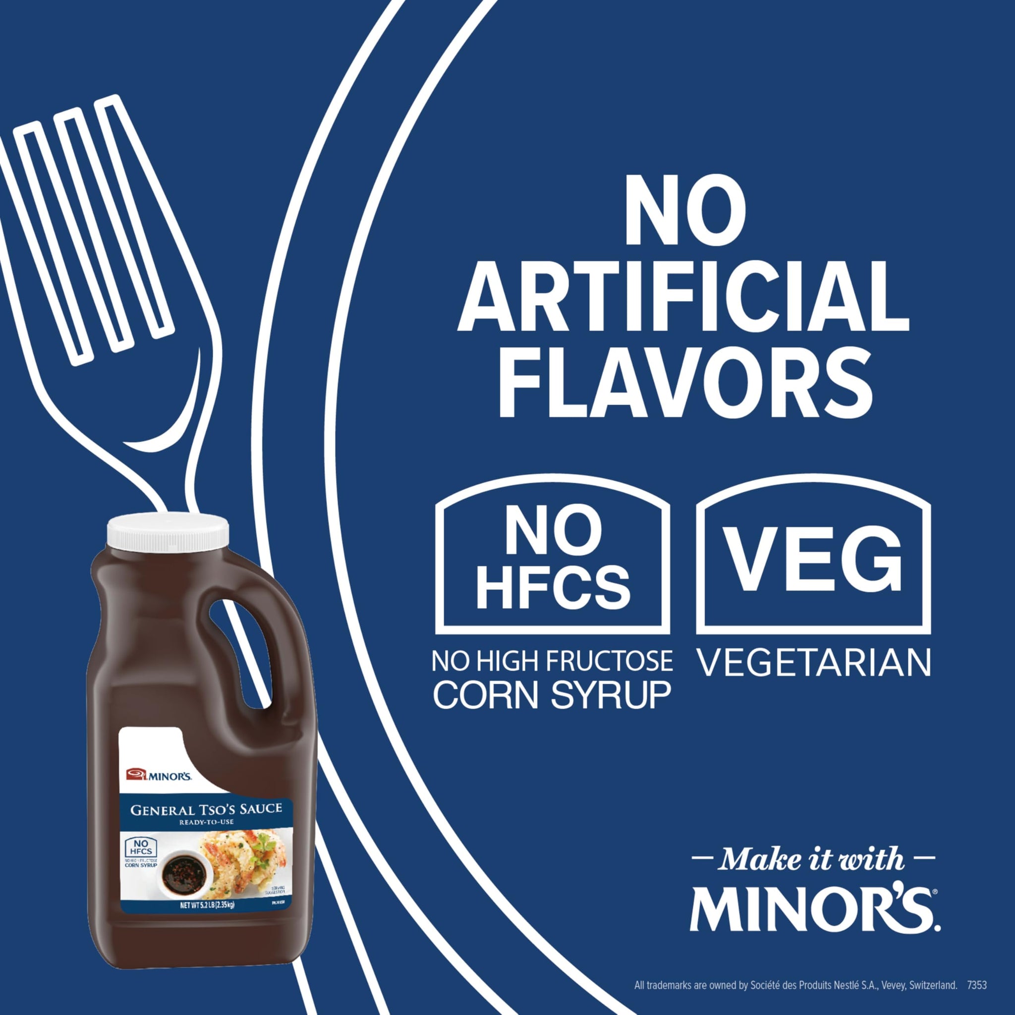Minor's General Tso Sauce, Vegetarian, Dipping & Stir Fry Sauce, Ginger Garlic Sesame Flavor, 5 lb 3.2 oz Jug