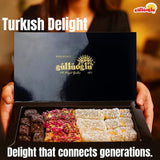 Güllüoglu Gourmet Delight Series: Sultan’s Confections Assorted Turkish Delight, 8.8oz - 250gr (Pack of 1), Chocolate-Pistachio-Bergamot-Orange-Rose