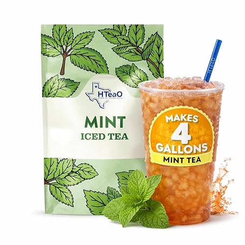 HTeaO Mint Black Tea Packets - Makes 4 Gallons of Naturally Sweet Texas-Style Iced Tea in 5 Minutes - Large Tea Sachets for Parties, Family