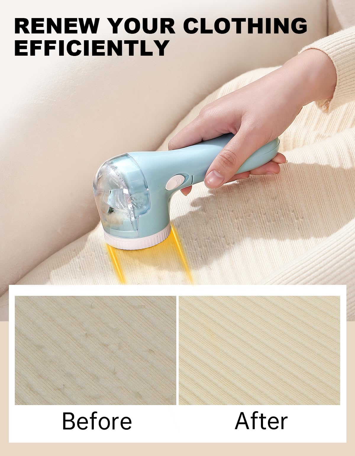 Lint Remover, Bojia Electric Clothes Fabric Shaver, Fuzz Pill Bobble Remover for Sweater, Couch, Blanket, Curtain, Socks, Legging, Wool, Cashmere