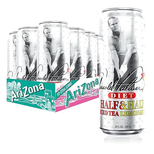 AriZona Diet Arnold Palmer - Half and Half, Big Can, 22 Fl Oz (Pack of 12)