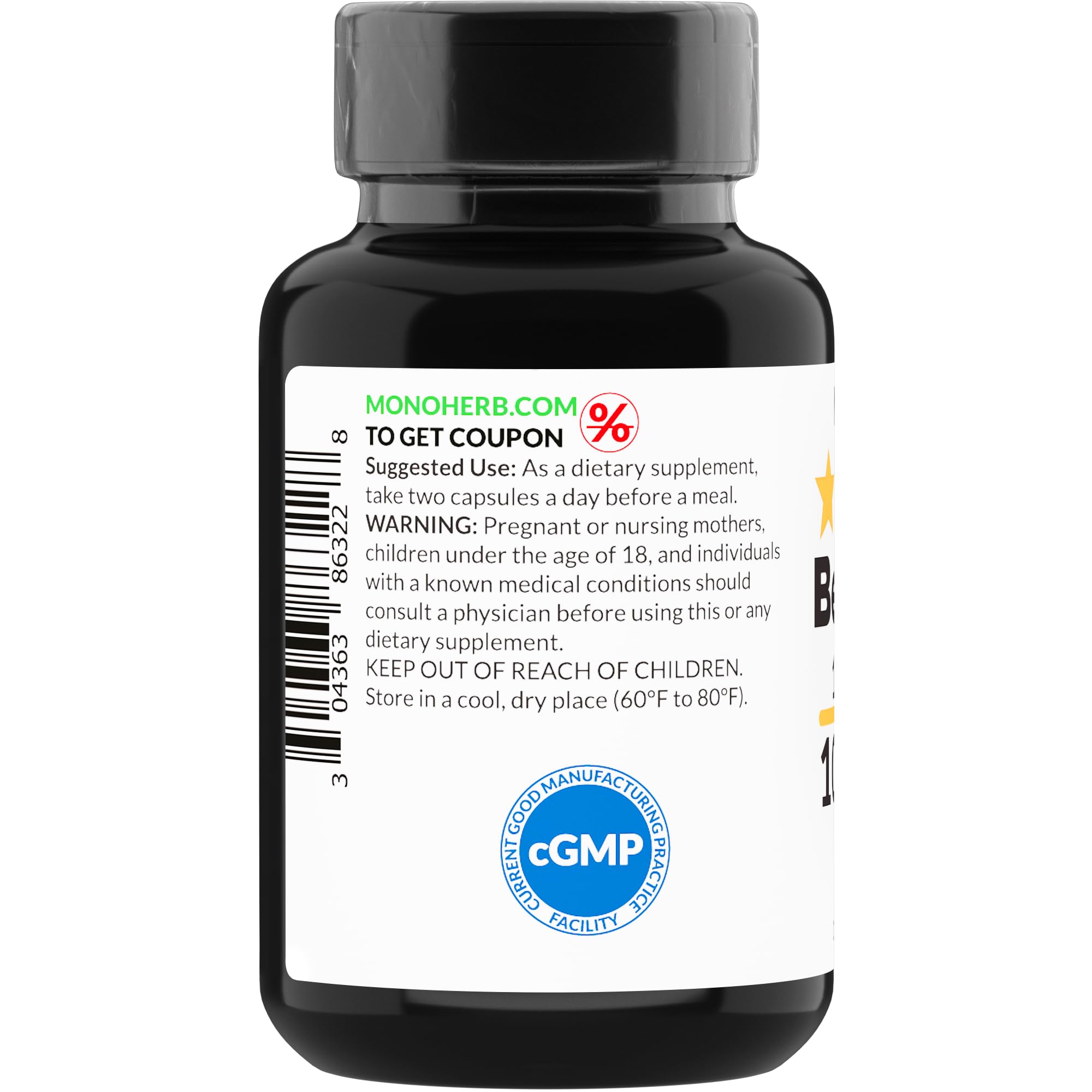 MONOHERB Bearberry Extract 1000 mg - 90 Vegetarian Capsules