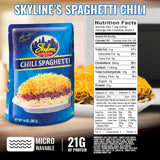 Skyline Chili & Spaghetti - Cincinnati Style - Authentic Recipe in Microwavable Pouches, Ideal for Cheese Coneys & Hot Dogs - Classic Flavor, Easy