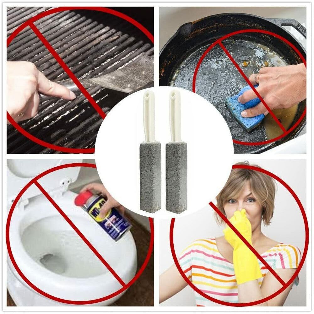 QUOKJHGP 6PCS Effortlessly Remove Stubborn Stains Pumice Cleaning Stone with Handle Pumice Cleaning Stone Toilet Bowl Cleaner Hard Water Ring Remover