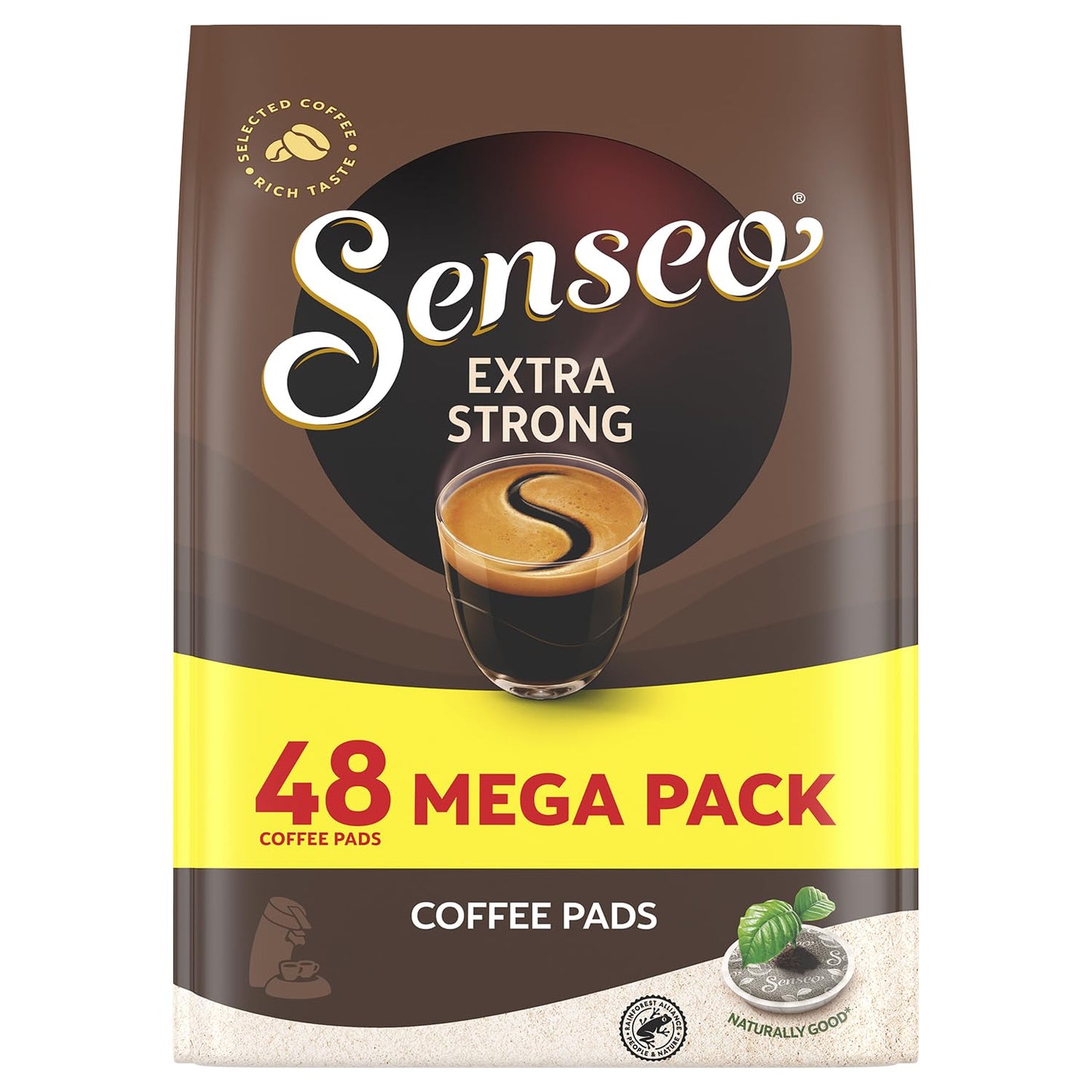 Senseo Extra Strong - (Pack) - Dark Roast with Intense & Bold Flav Coffee Pods - 48 Count - Single-Serve Coffee Pads with Rich Crema - Compatible