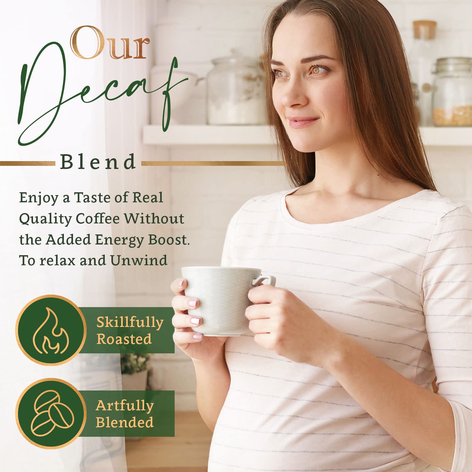 Coffea Flavor Fine Organic coffee -Decaf Whole Bean Coffee | Medium Roast | 100% Arabica Beans | Perfect for Espresso | USDA Certified Organic | Fair