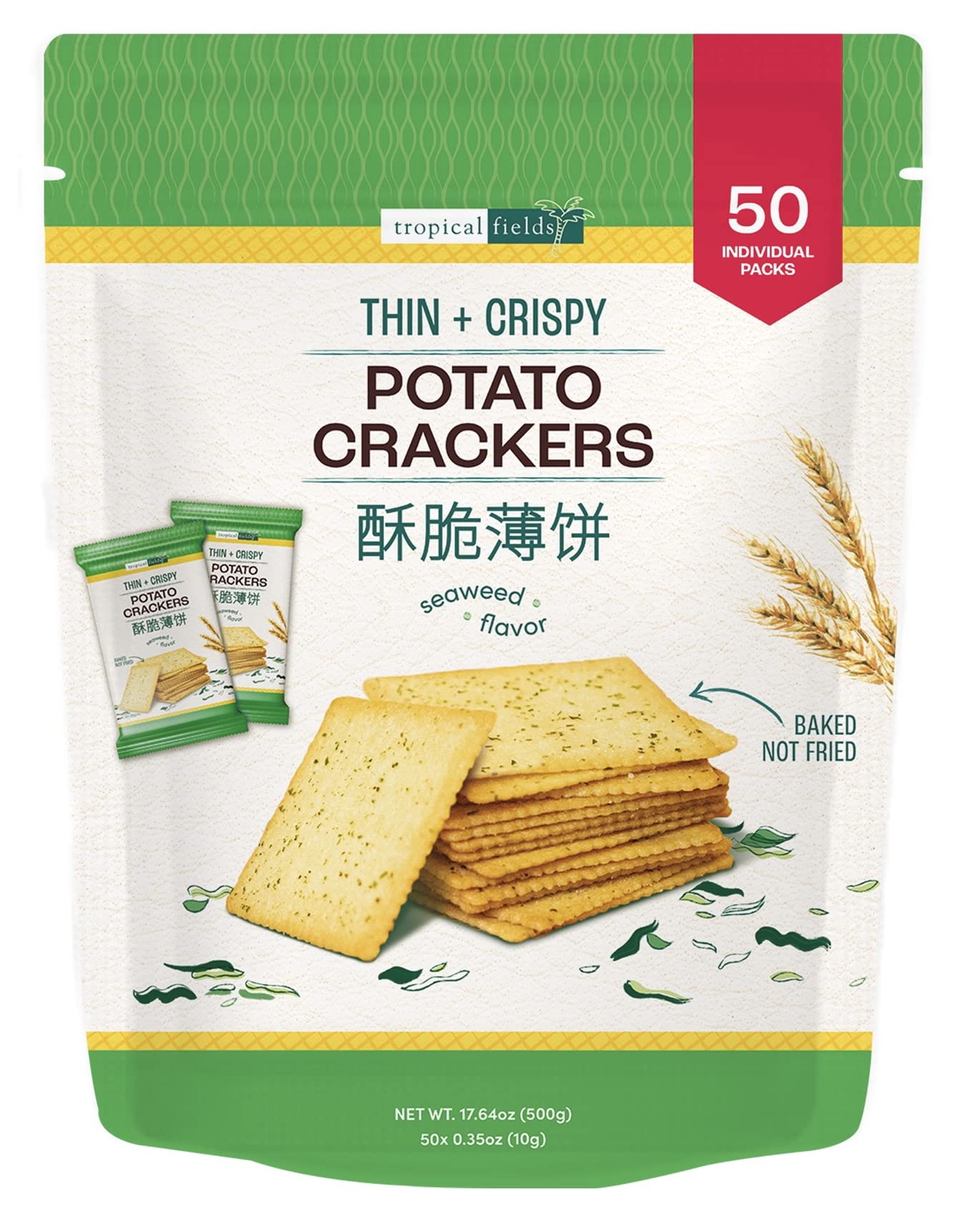 Tropical Fields Potato Crackers Seaweed Flavor 17.64oz