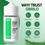 Obrilo 100 mL (3.3 oz.) 50/50 Blend Vegetable Glycerin (VG) & Propylene Glycol (PG), Pure USP Kosher, Food Grade, DIY