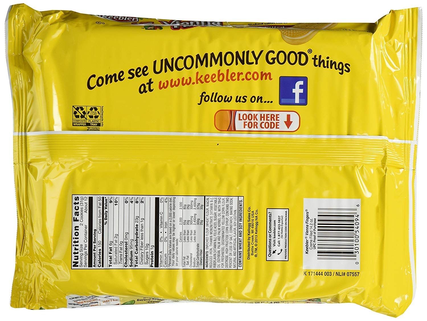 Keebler Vienna Fingers, 14.2 oz Package (Pack of 3)