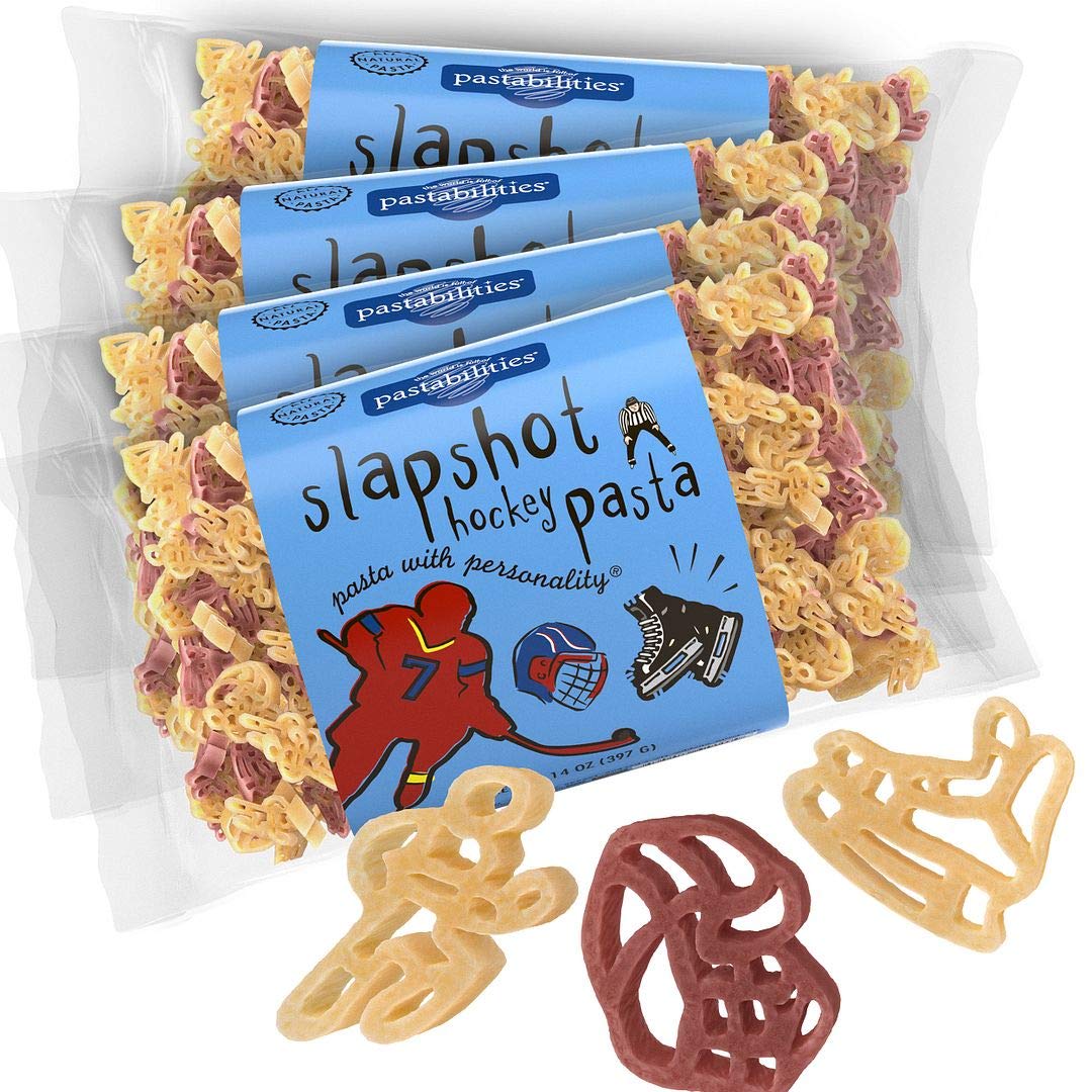 Pastabilities Fun Shaped Pasta for Kids - Slapshot Hockey Pasta - Hockey Stick Sport Theme, Non-GMO Natural Wheat Pasta, All-Natural, Kosher