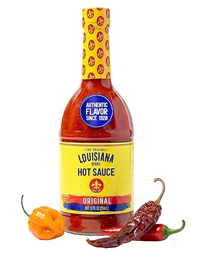 Louisiana Hot Sauce, 12oz Bottle, Classic Spicy Aged Pepper Sauce for Wings, Tacos, Eggs, and Everyday Dishes, Balanced Flavor Condiment, Kosher