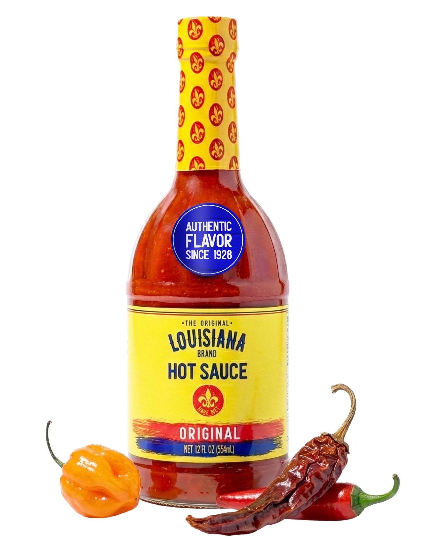 Louisiana Hot Sauce, 12oz Bottle, Classic Spicy Aged Pepper Sauce for Wings, Tacos, Eggs, and Everyday Dishes, Balanced Flavor Condiment, Kosher
