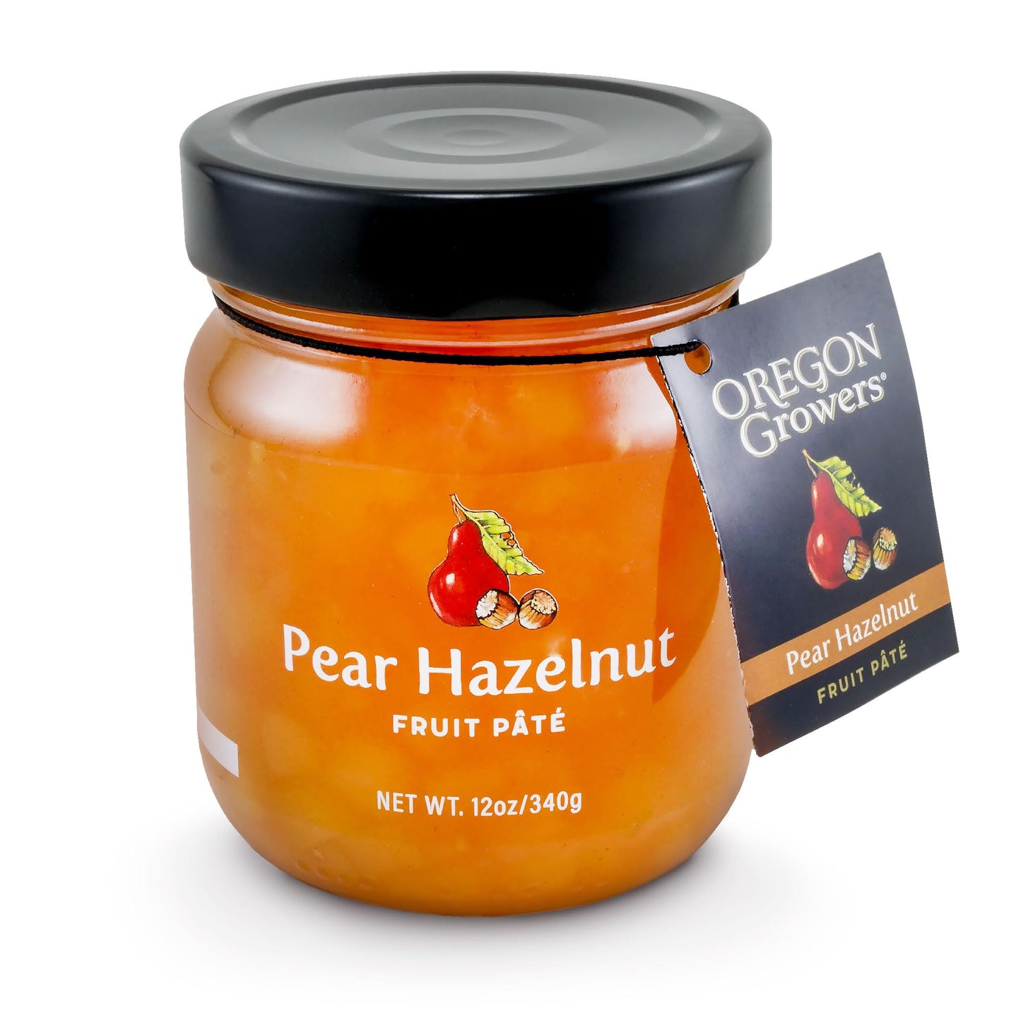 Oregon Growers Pear Hazelnut Fruit Pate - Pear Hazelnut Jam, Natural Preserves Made with Real Sugar, Fruit Jelly Spread, Pairs Perfectly with Cheese